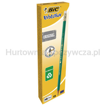 BIC Evolution Original 655 ołówek grafitowy z gumką pudełko 12 sztuk