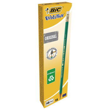 BIC Evolution Original 655 ołówek grafitowy z gumką pudełko 12 sztuk