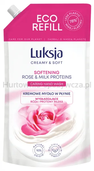 Luksja Kremowe mydło w płynie róża, zapas 900ml