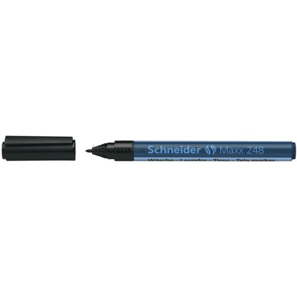 Marker permanentny do tkanin SCHNEIDER Maxx 248 Laundry, okrągły, 1mm, blister, czarny - 2