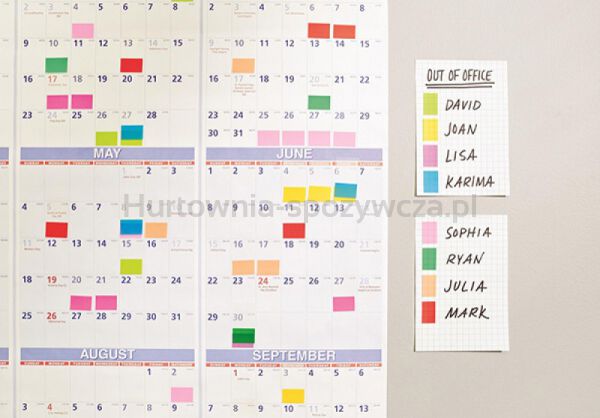 Zakładki indeksujące Post-it® (680-P5), zestaw promocyjny, 25,4x43,2mm, 3x50+ 2x50 GRATIS, mix kolorów - 4