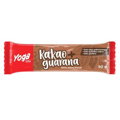 Yoga Life Yoga Life Baton Daktylowy Kakao Z Guaraną Bezglutenowy 50 G [BIO]