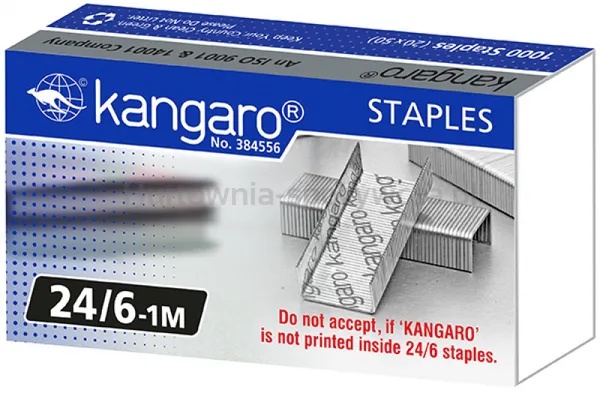 Zszywki Kangaro, No. 24/6-1M, 1000 Szt.