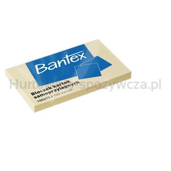 Bloczki samoprzylepne Bantex 100x75mm, 100 kartek, żółte