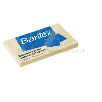 Bantex Bloczki samoprzylepne 100x75mm, 100 kartek, żółte