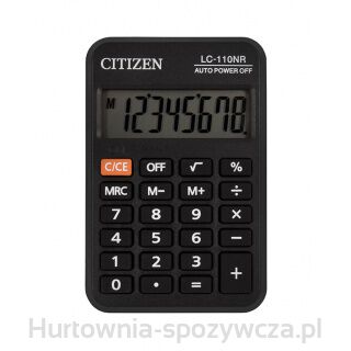 Kalkulator Kieszonkowy Citizen Lc110Nr, 8-Cyfrowy, 88X58Mm, Czarny