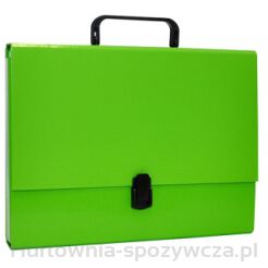 Teczka-Pudełko Office Products, Pp, A4/5Cm, Z Rączką I Zamkiem, Jasnozielona