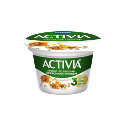 Danone Activia Jogurt naturalny ze zbożami orzechami i miodem 165g